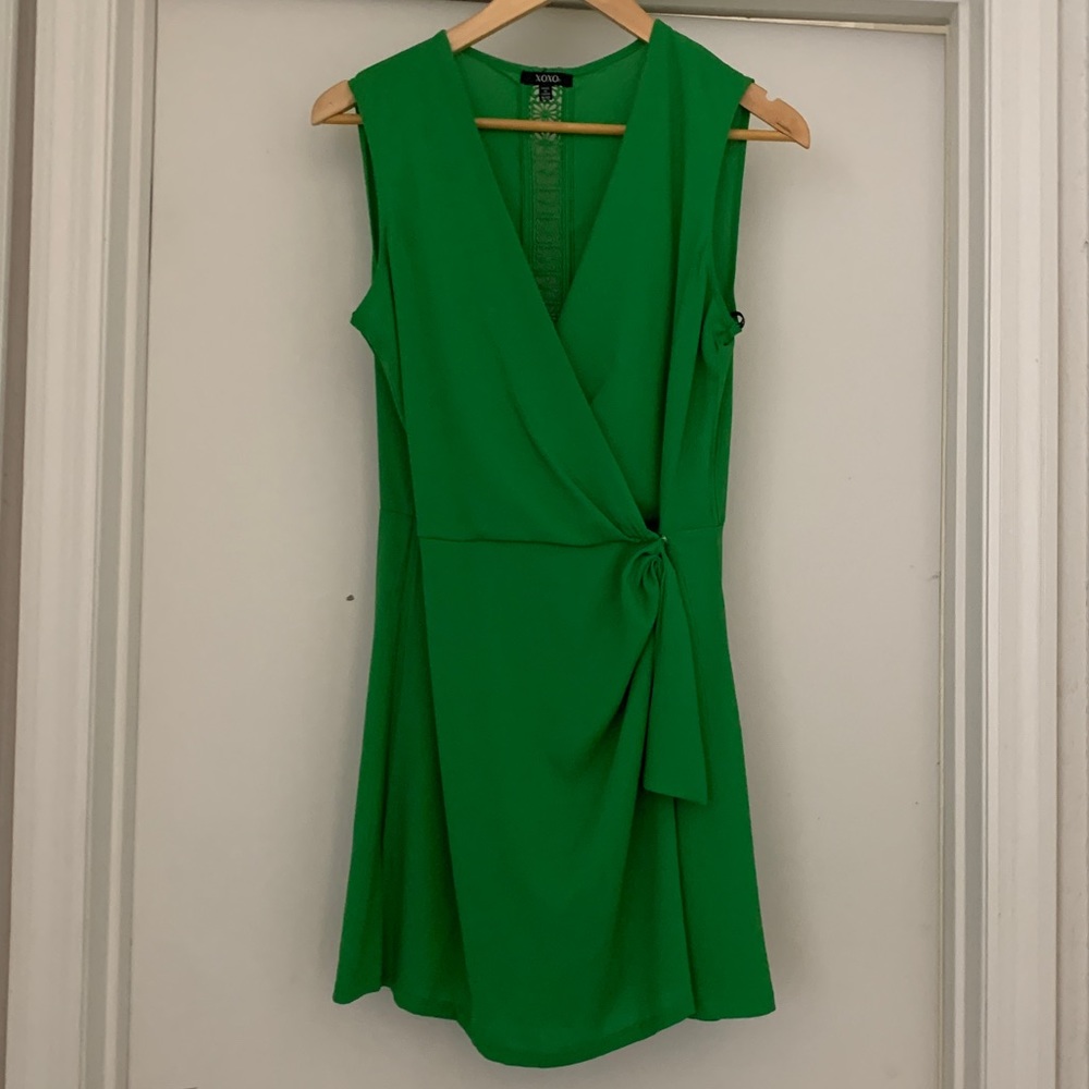 Xoxo Green wrap romper NWT